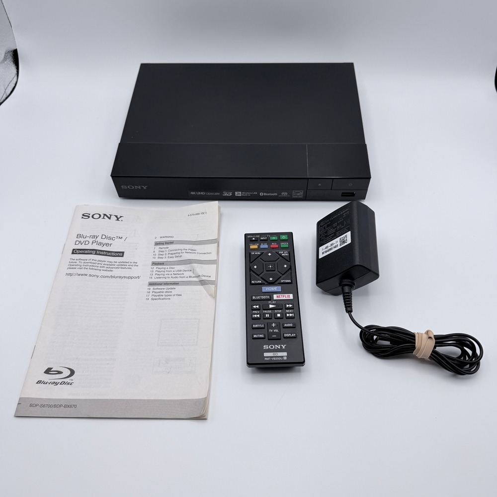 Sony BDP-S6700 4K UHD Upscaling Blu-ray DVD Player Wi-Fi Bluetooth 3D Black
